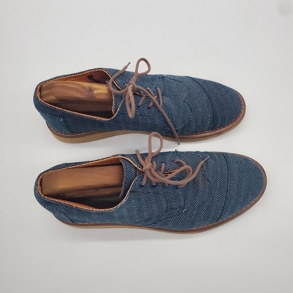 Toms Denim Wingtip Oxfords Men’s Size 8.5M Shoes - Picture 2 of 15